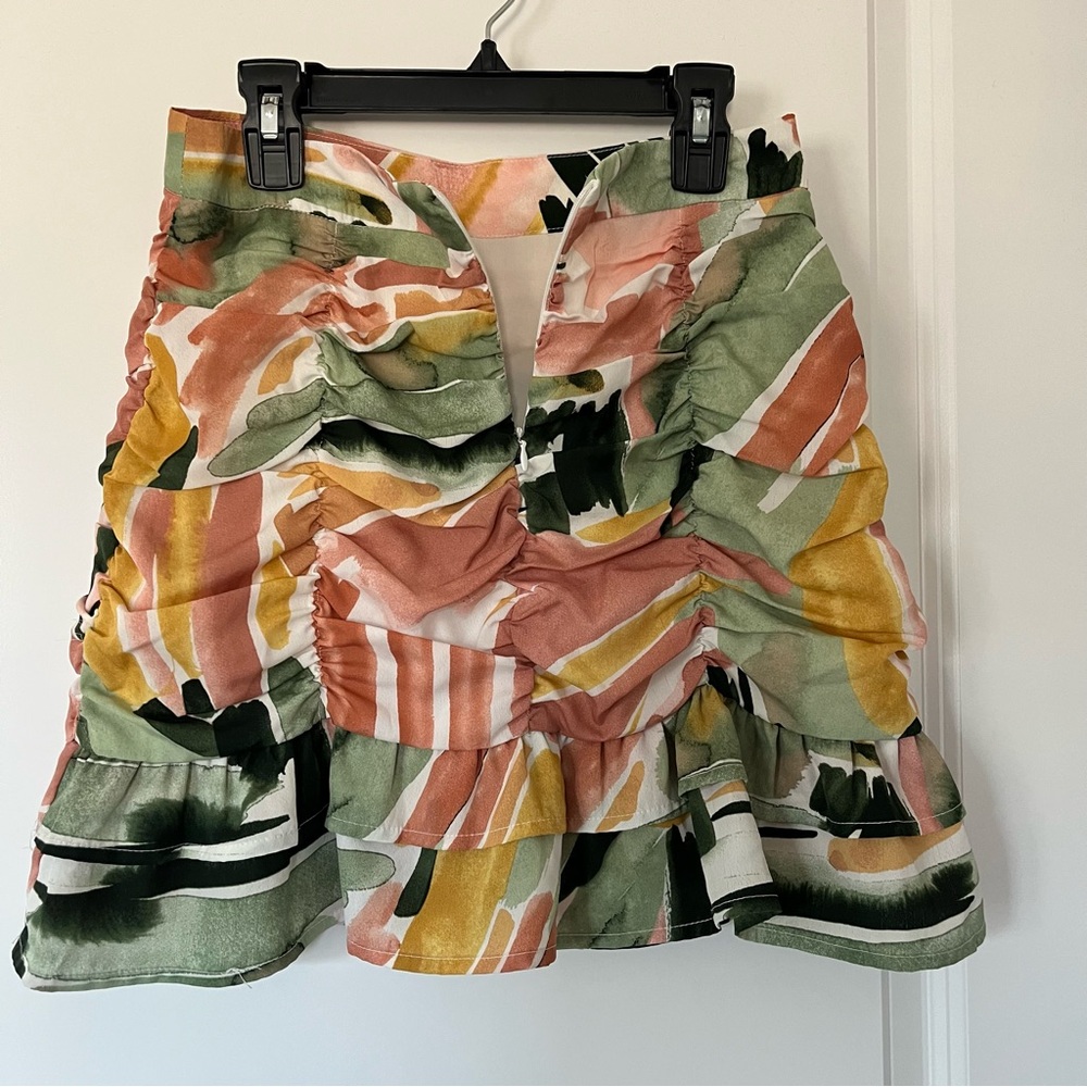 Pink Ripple Small Colorful Spring Summer Skirt Set Two Piece - Picture 7 of 11